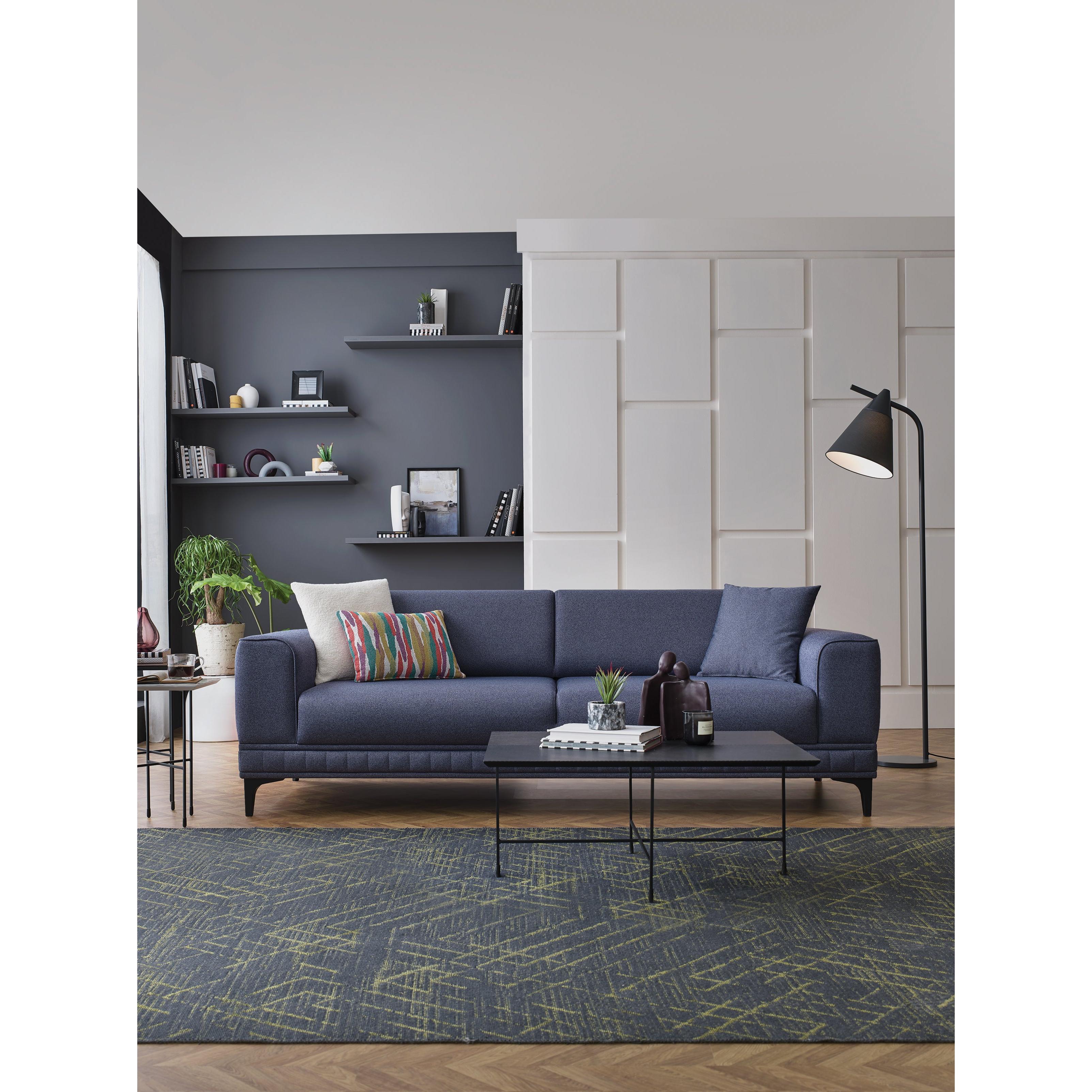 Enza Home Sleepers Sofabeds Pavia 3-Seater Sofa Bed with Storage - Navy Blue IMAGE 6