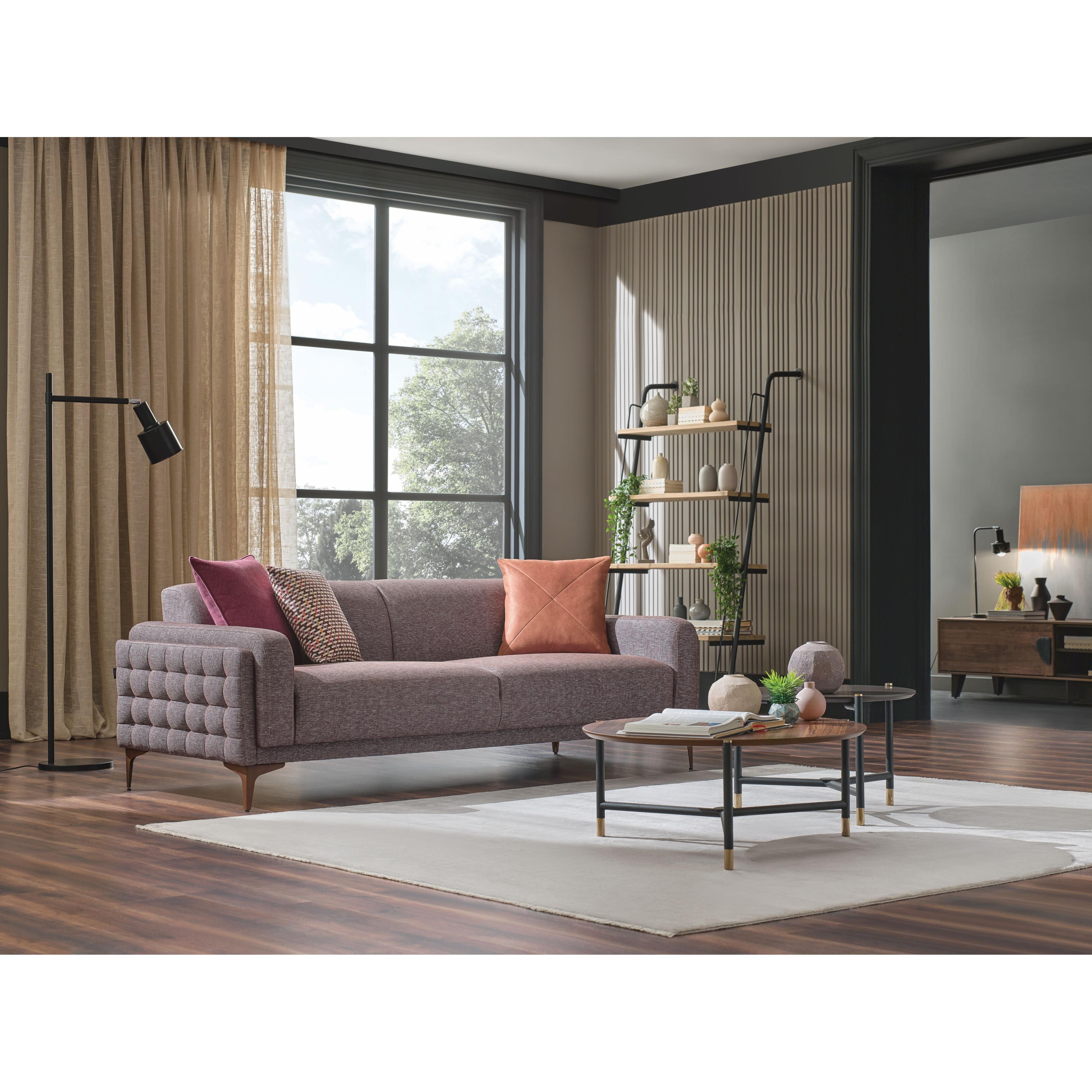 Enza Home Sofas Stationary Fortuna 2.5-Seater Sofa - Brown IMAGE 4