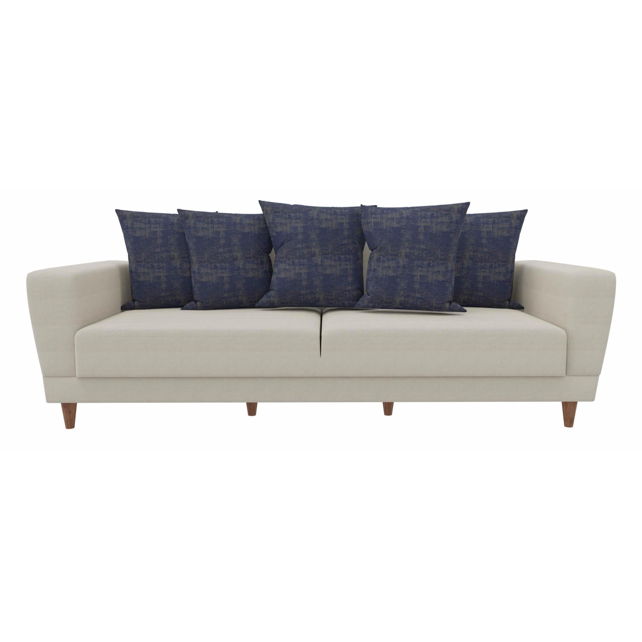 Enza Home Sleepers Sofabeds Dolce 3-Seater Sofa Bed - Cream/Blue IMAGE 2