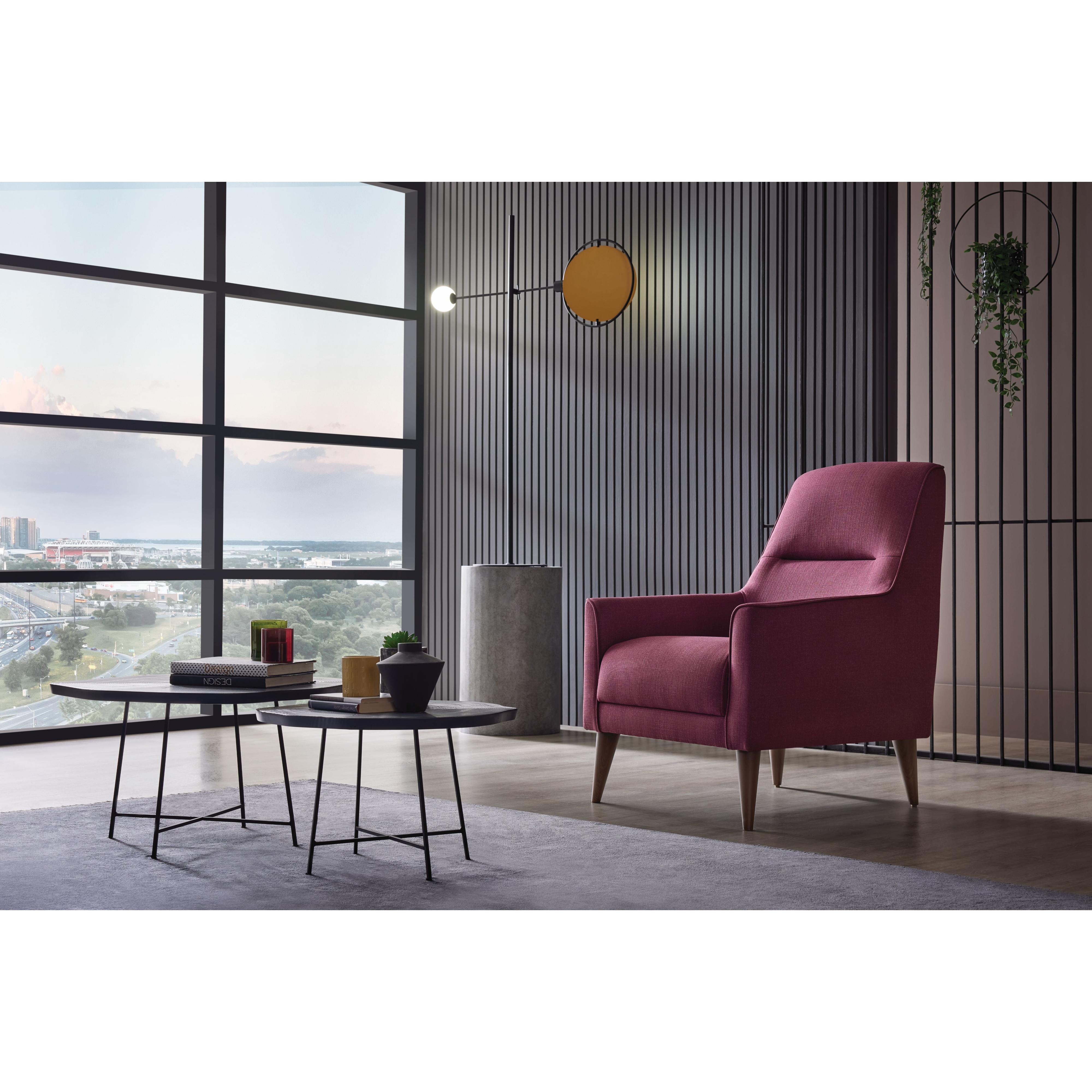 Enza Home Chairs Stationary Alto Armchair - Dark Pink IMAGE 3