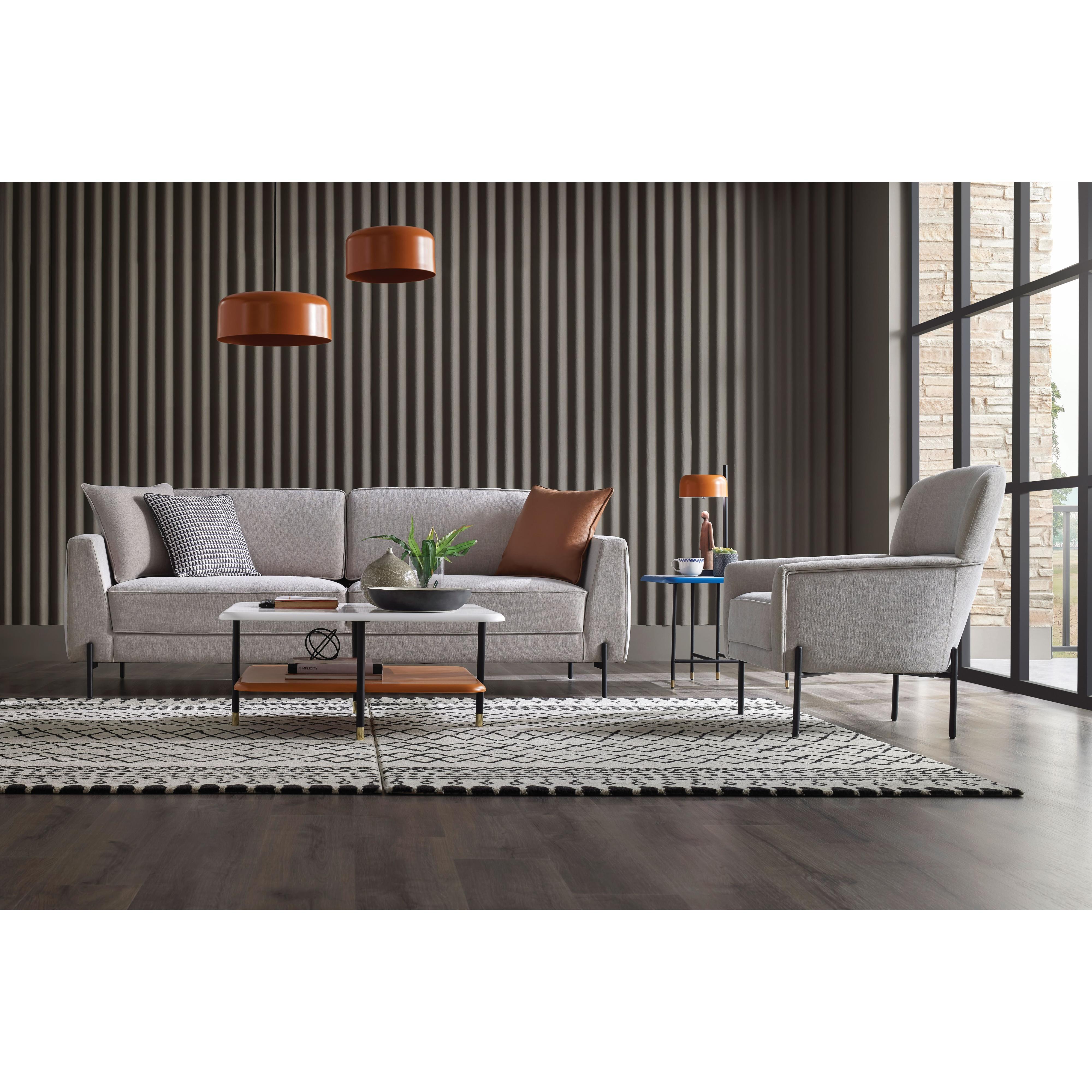 Enza Home Chairs Stationary Dante Armchair - Light Gray IMAGE 2