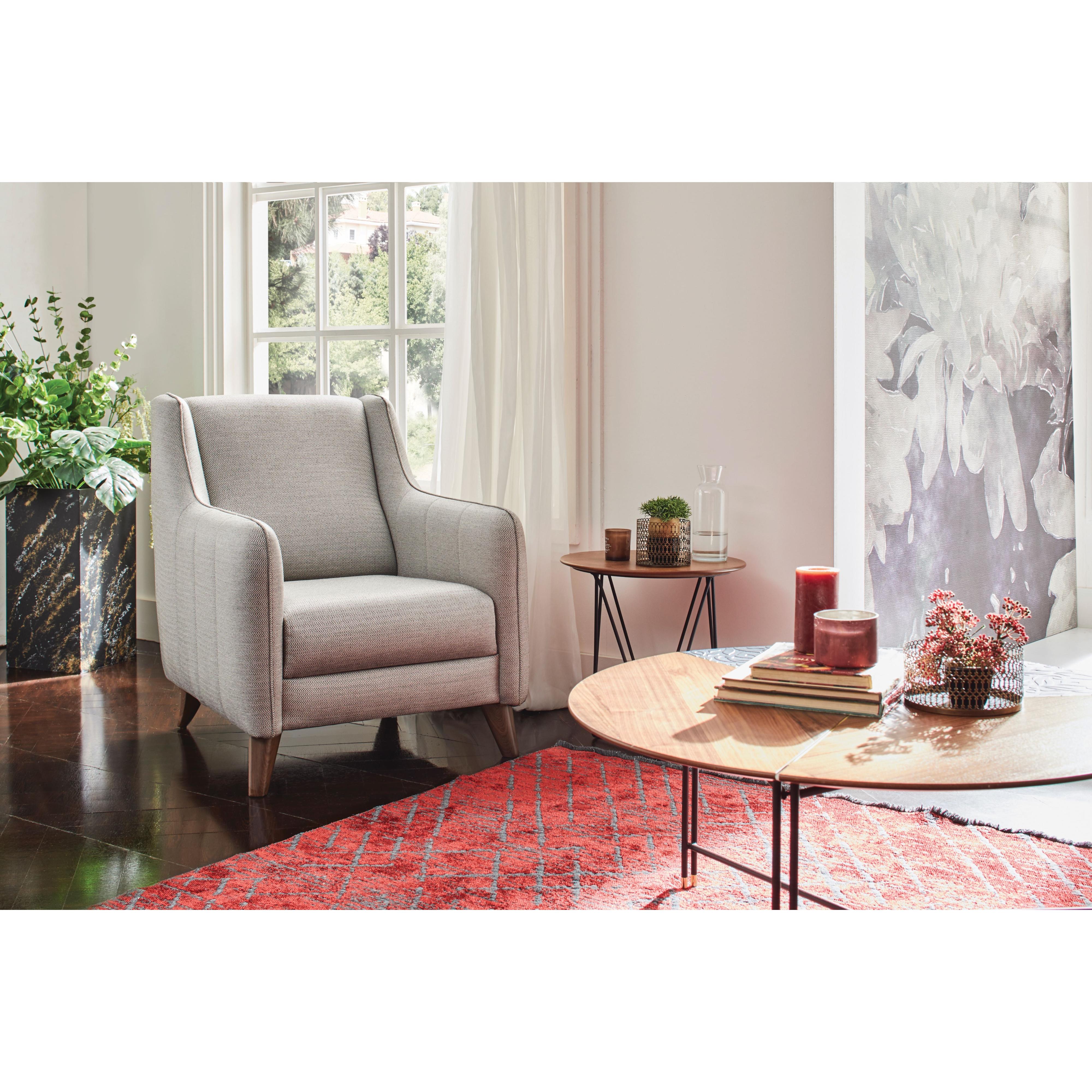 Enza Home Chairs Stationary Fabia Armchair - Light Grey IMAGE 3
