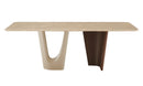 Modrest Brianna - Contemporary Marble and Cream/Walnut Dining Table