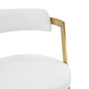 Modrest Shandra - White Leatherette & Gold Counter Stool