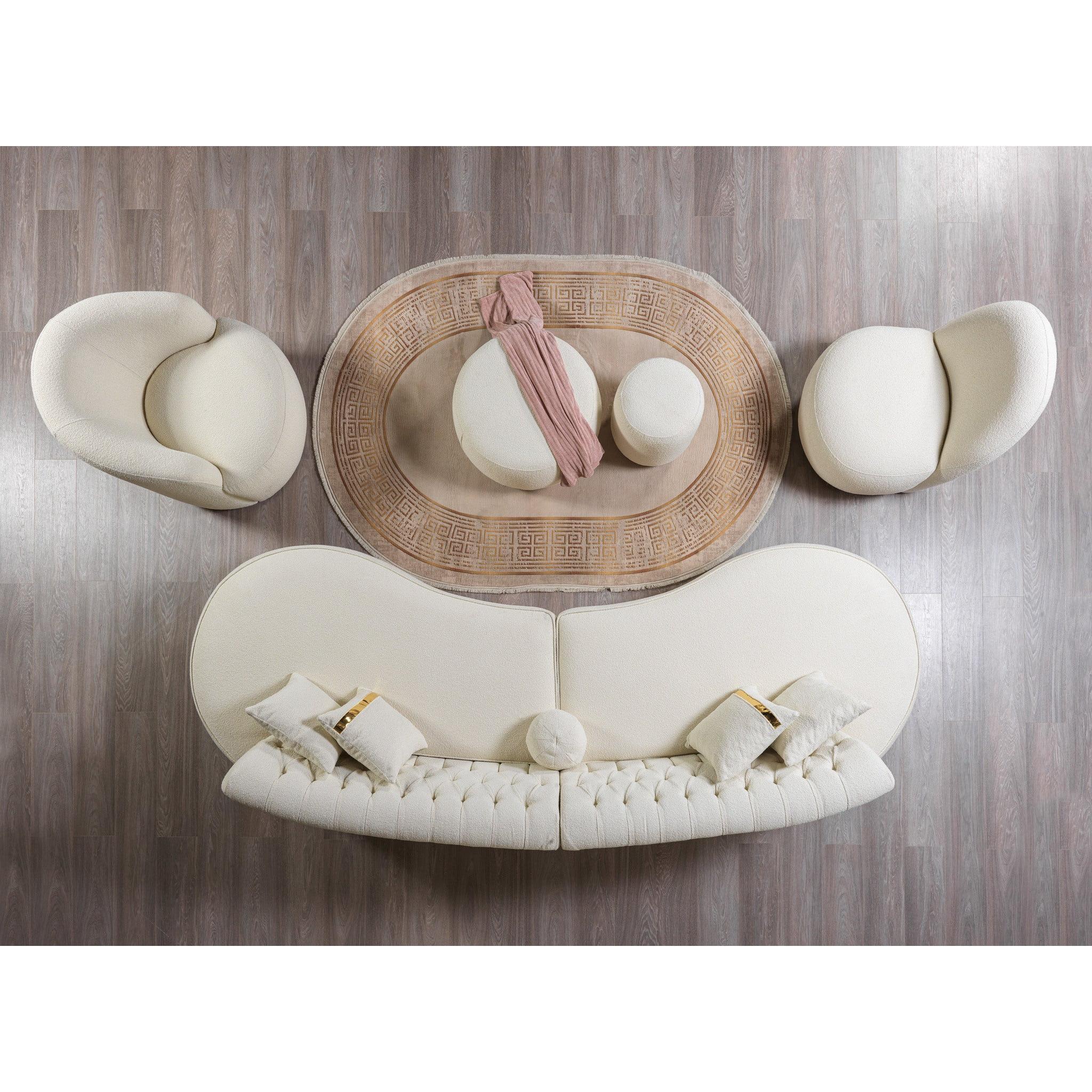 Nova Wholesale Furniture Ottomans Ottomans CLOEIVORY-OTT IMAGE 3