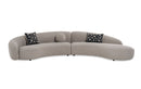 Divani Casa Allis - Glam Grey and Black Fabric Curved Sectional Sofa