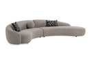 Divani Casa Allis - Glam Grey and Black Fabric Curved Sectional Sofa
