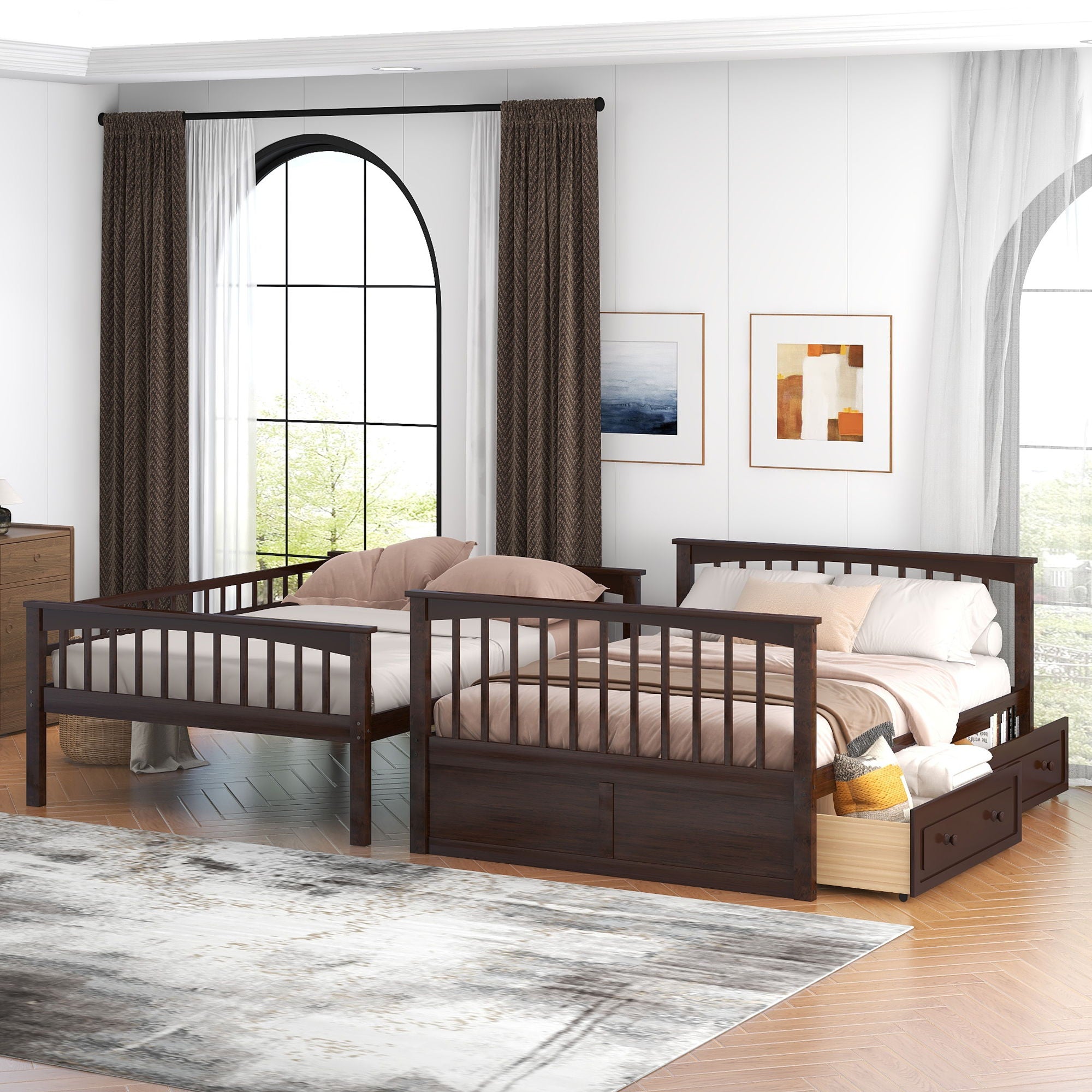 Bunk Bed With Drawers, Convertible Design