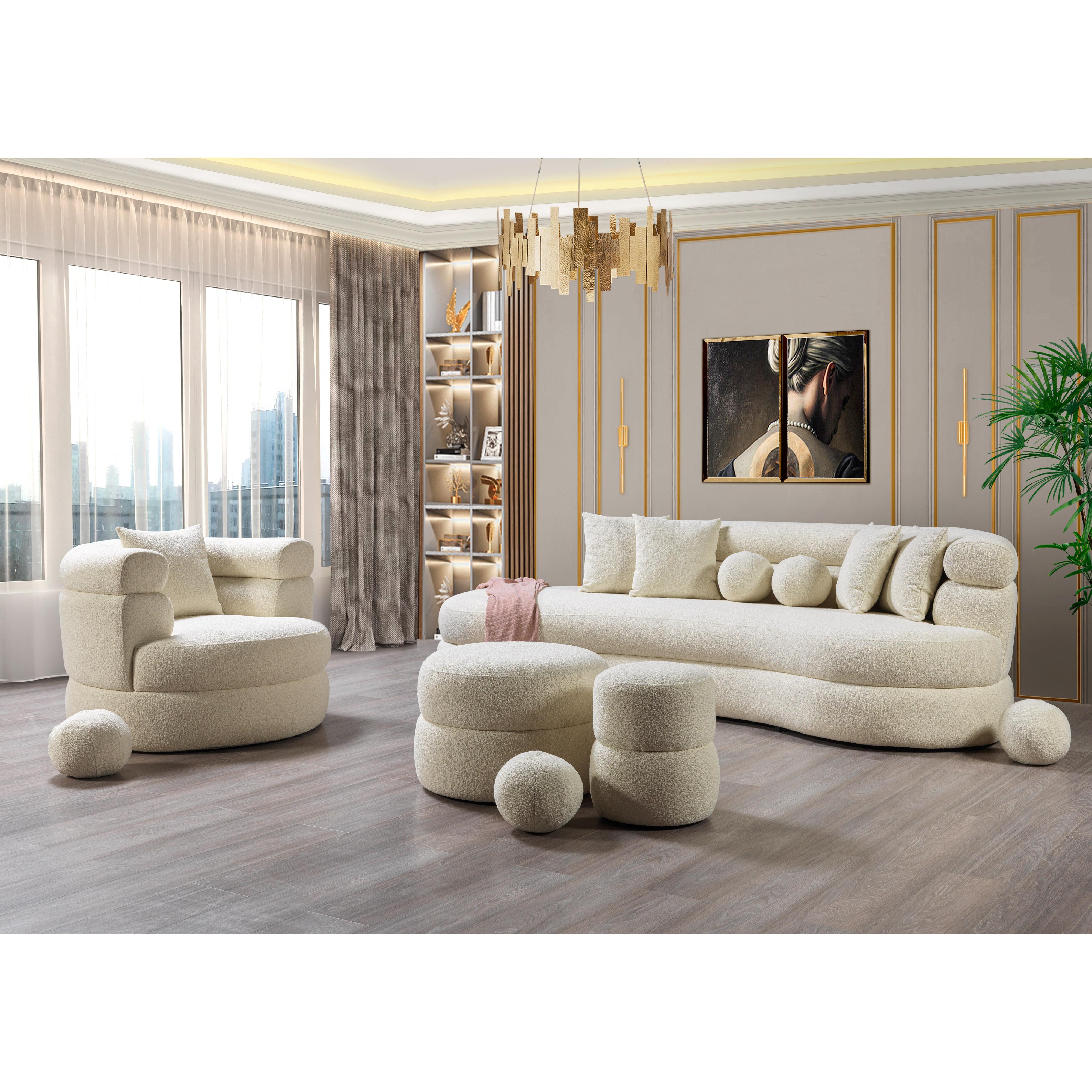 Nova Wholesale Furniture Ottomans Ottomans LARISSAIVORY-OTT IMAGE 3