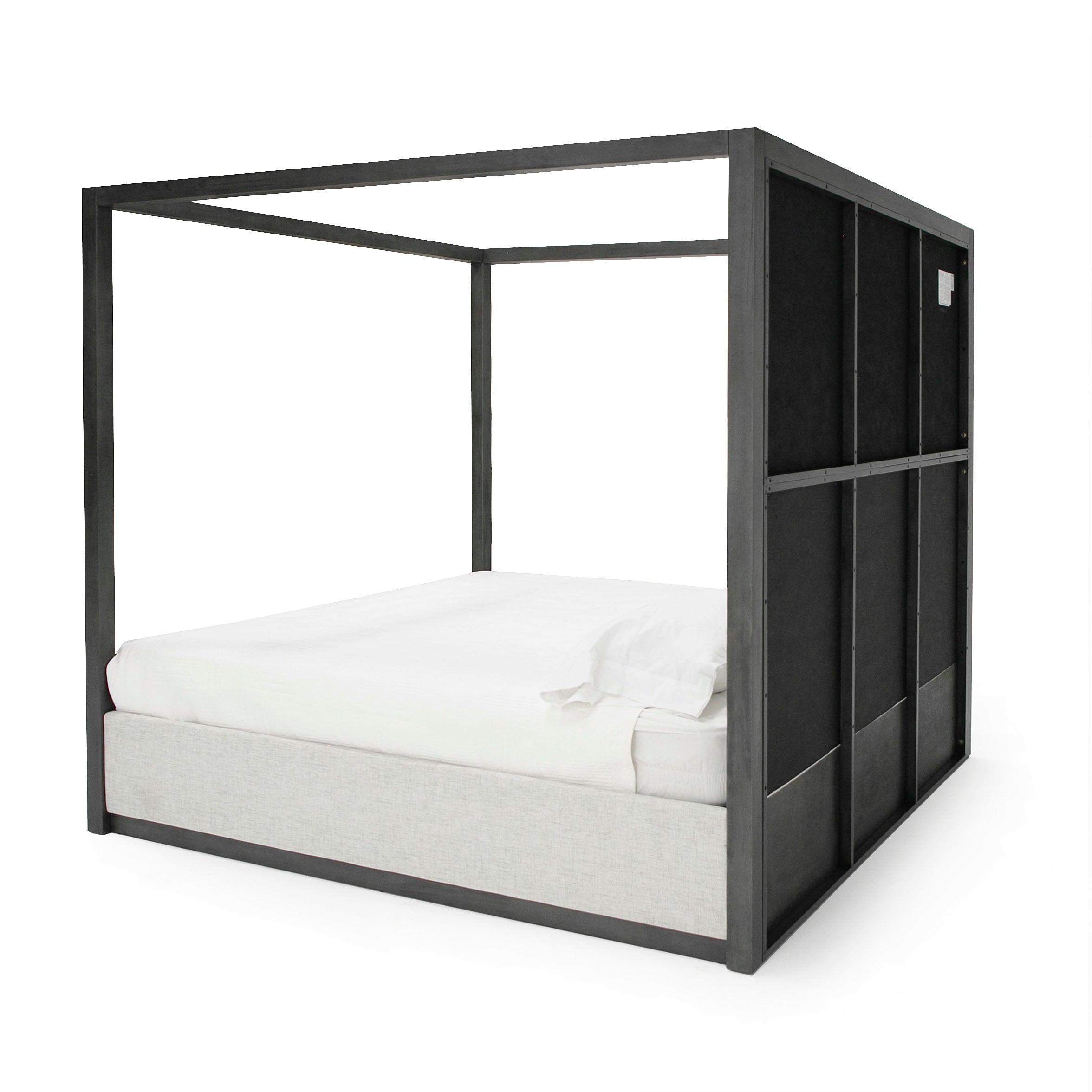 Modrest Manhattan - Contemporary Canopy Grey Bed -eastern