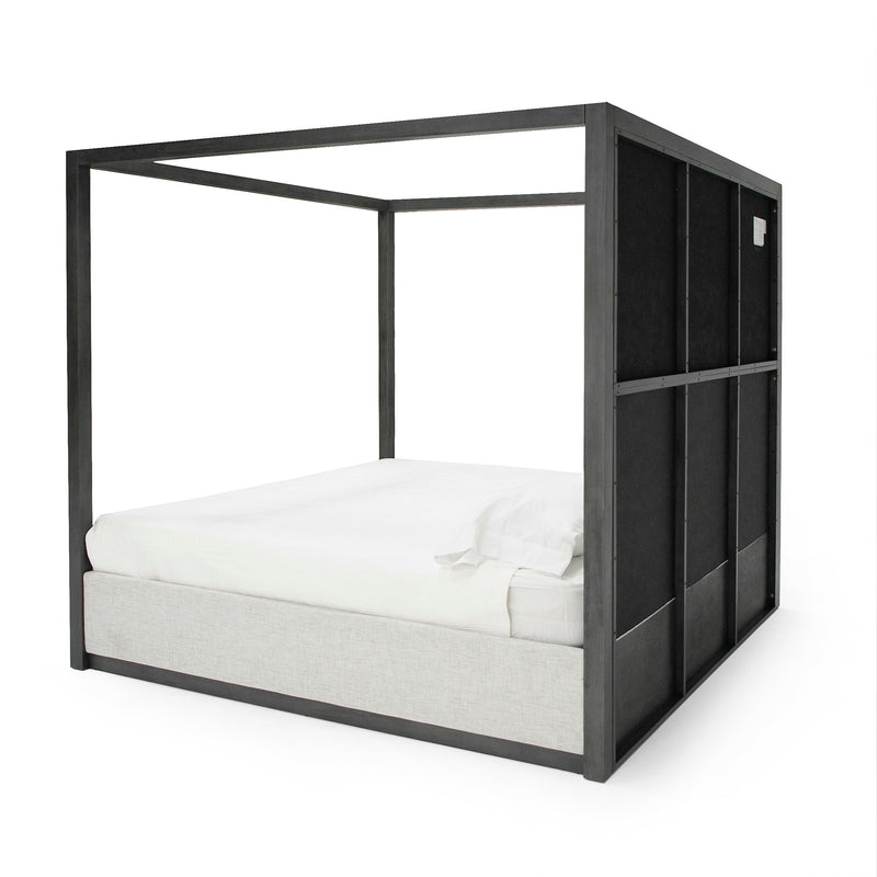 Modrest Manhattan - Contemporary Canopy Grey Bed -queen