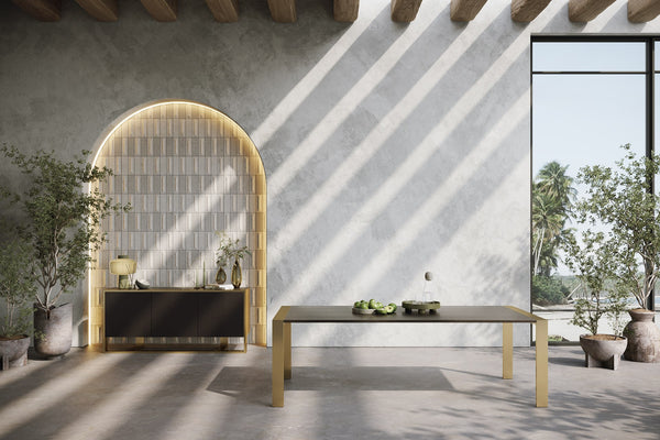 Modrest Fauna - Modern Wenge and Brass Dining Table