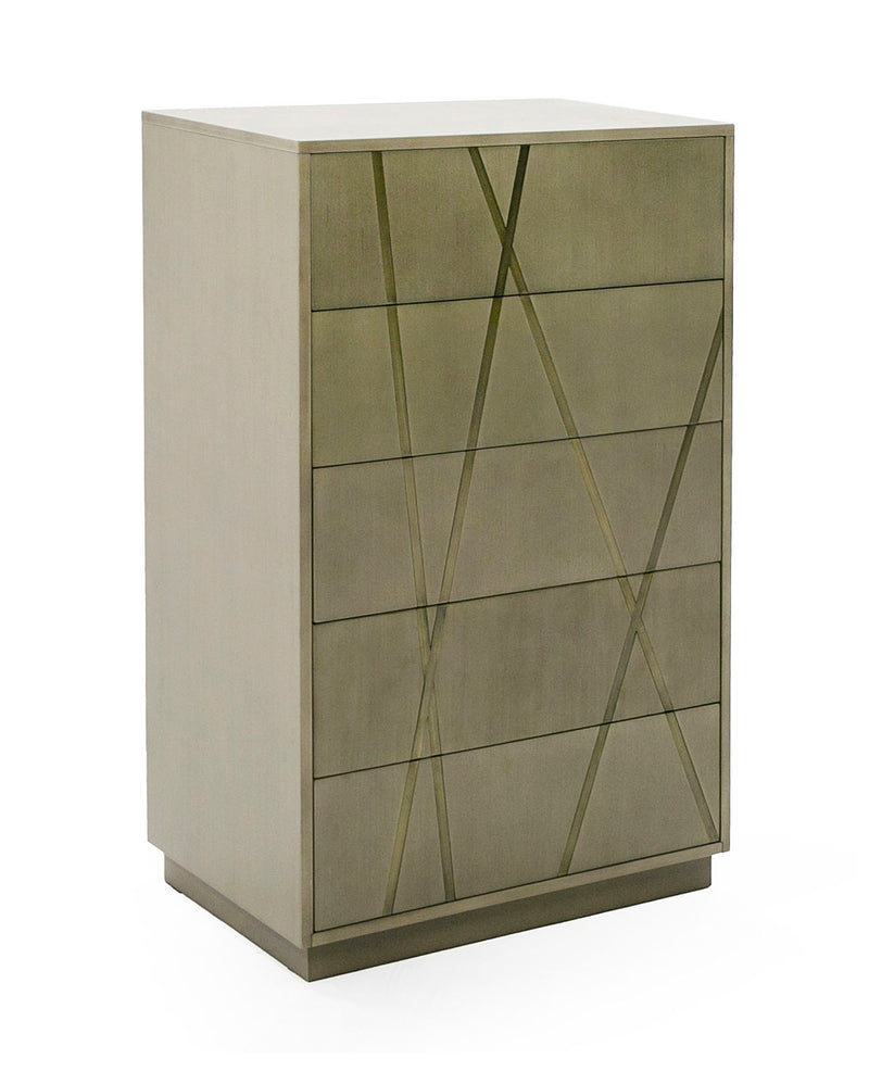 Modrest Nixa - Modern Wide Birch + Brushed Bronze Chest