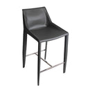 Modrest Halo - Modern Grey Saddle Leather Counter Stool