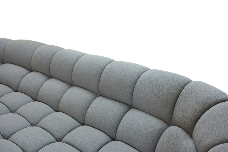 Divani Casa Yolonda - Modern Light Grey Curved Sectional Sofa