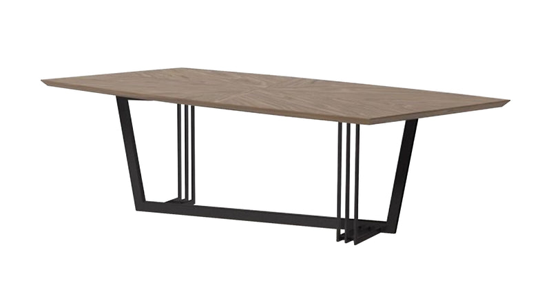 Modrest Gilroy - Modern Walnut and Black Dining Table