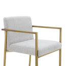 Modrest Burnham- Contemporary Light Grey Fabric + Brass Counter Stool