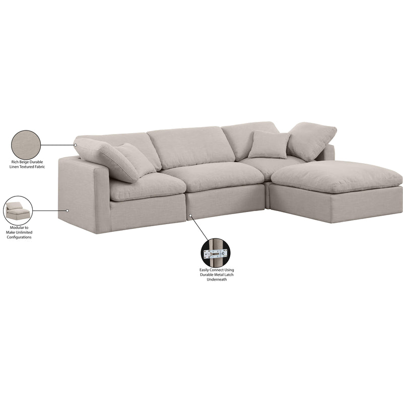 Diamond Modern Furniture Meridian Sectionals Stationary 141Beige-Sec4A IMAGE 8