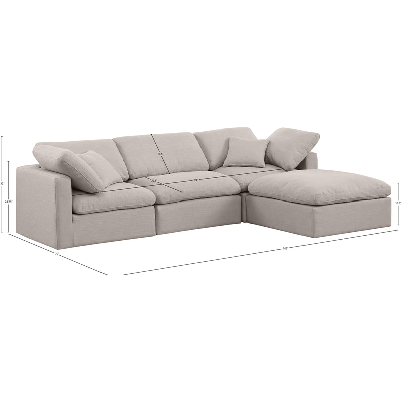 Diamond Modern Furniture Meridian Sectionals Stationary 141Beige-Sec4A IMAGE 9