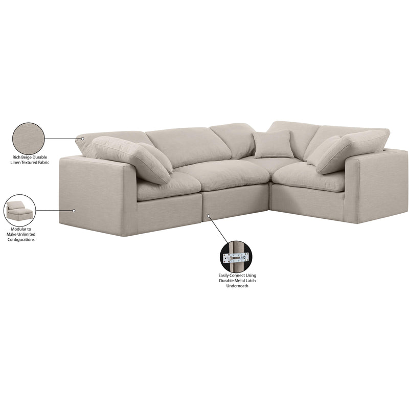 Diamond Modern Furniture Meridian Sectionals Stationary 141Beige-Sec4C IMAGE 9