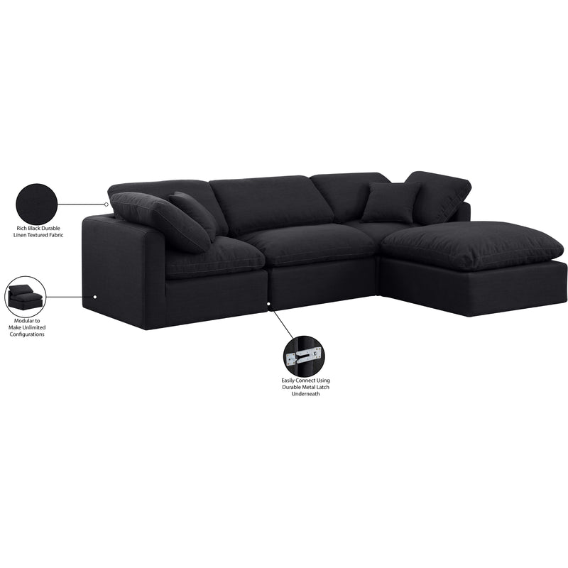 Diamond Modern Furniture Meridian Sectionals Stationary 141Black-Sec4A IMAGE 8