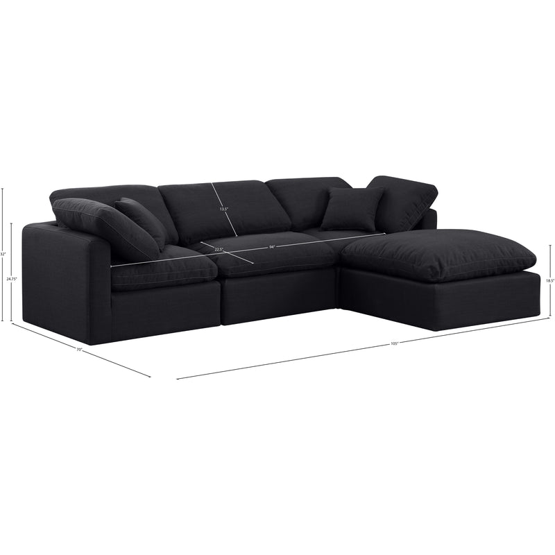 Diamond Modern Furniture Meridian Sectionals Stationary 141Black-Sec4A IMAGE 9