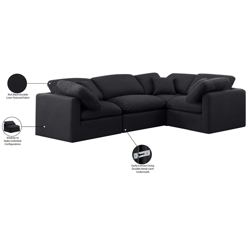 Diamond Modern Furniture Meridian Sectionals Stationary 141Black-Sec4C IMAGE 9