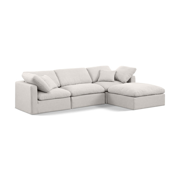 Diamond Modern Furniture Meridian Sectionals Stationary 141Cream-Sec4A IMAGE 1