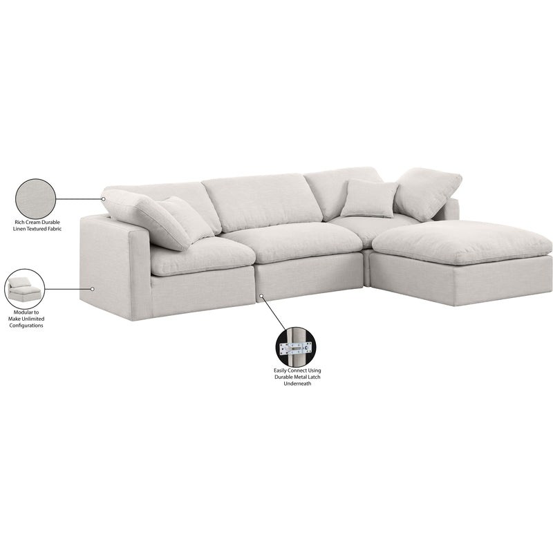 Diamond Modern Furniture Meridian Sectionals Stationary 141Cream-Sec4A IMAGE 8