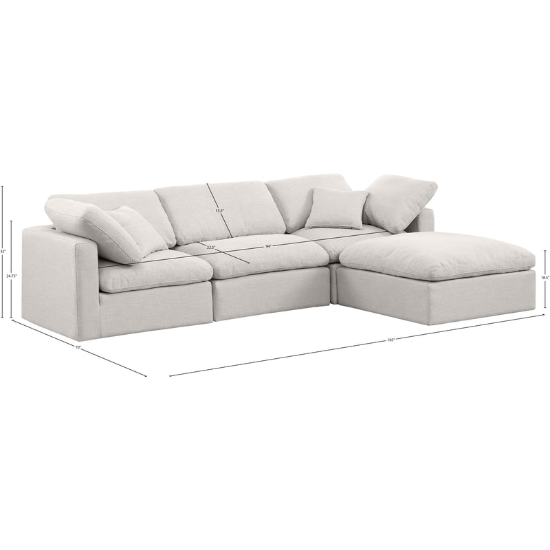 Diamond Modern Furniture Meridian Sectionals Stationary 141Cream-Sec4A IMAGE 9