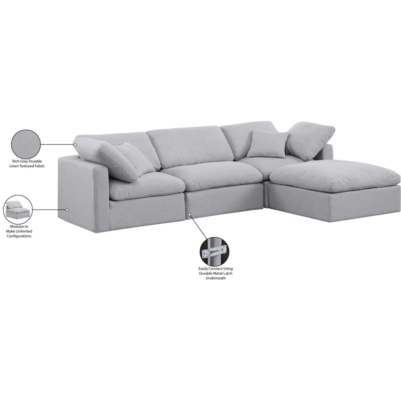 Diamond Modern Furniture Meridian Sectionals Stationary 141Grey-Sec4A IMAGE 6