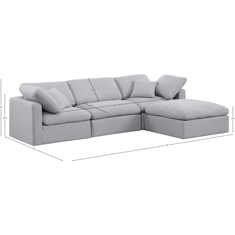 Diamond Modern Furniture Meridian Sectionals Stationary 141Grey-Sec4A IMAGE 7