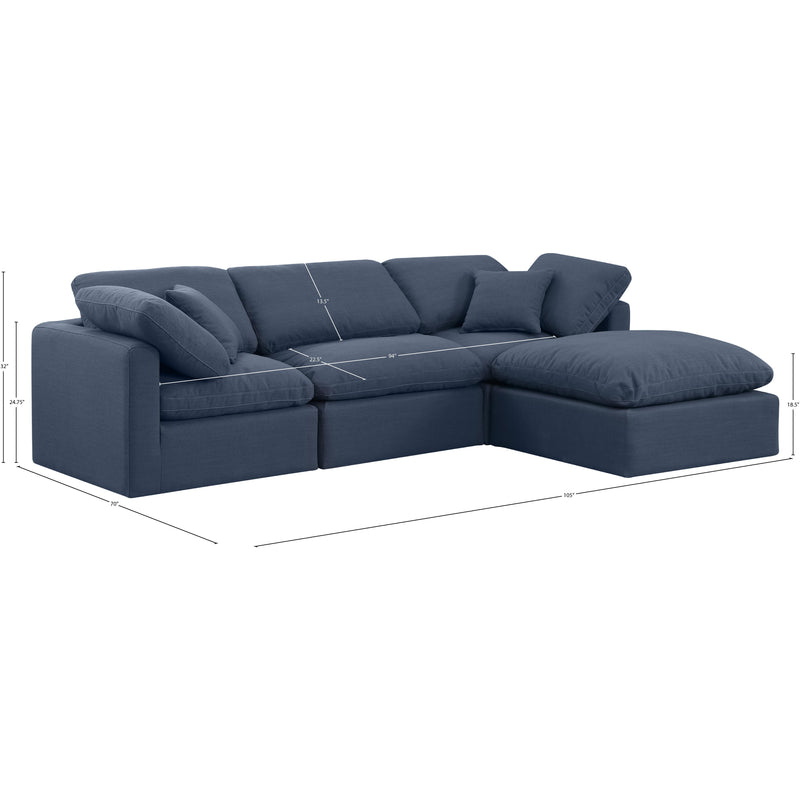 Diamond Modern Furniture Meridian Sectionals Stationary 141Navy-Sec4A IMAGE 9