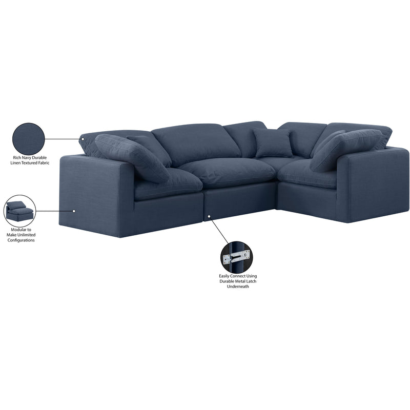 Diamond Modern Furniture Meridian Sectionals Stationary 141Navy-Sec4C IMAGE 9