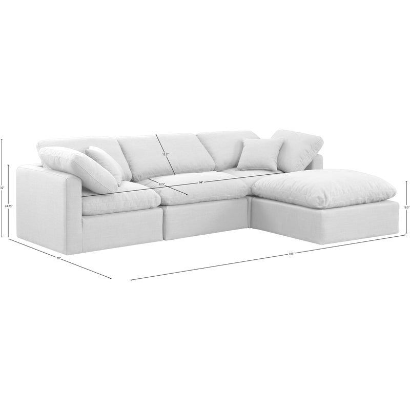 Diamond Modern Furniture Meridian Sectionals Stationary 141White-Sec4A IMAGE 9