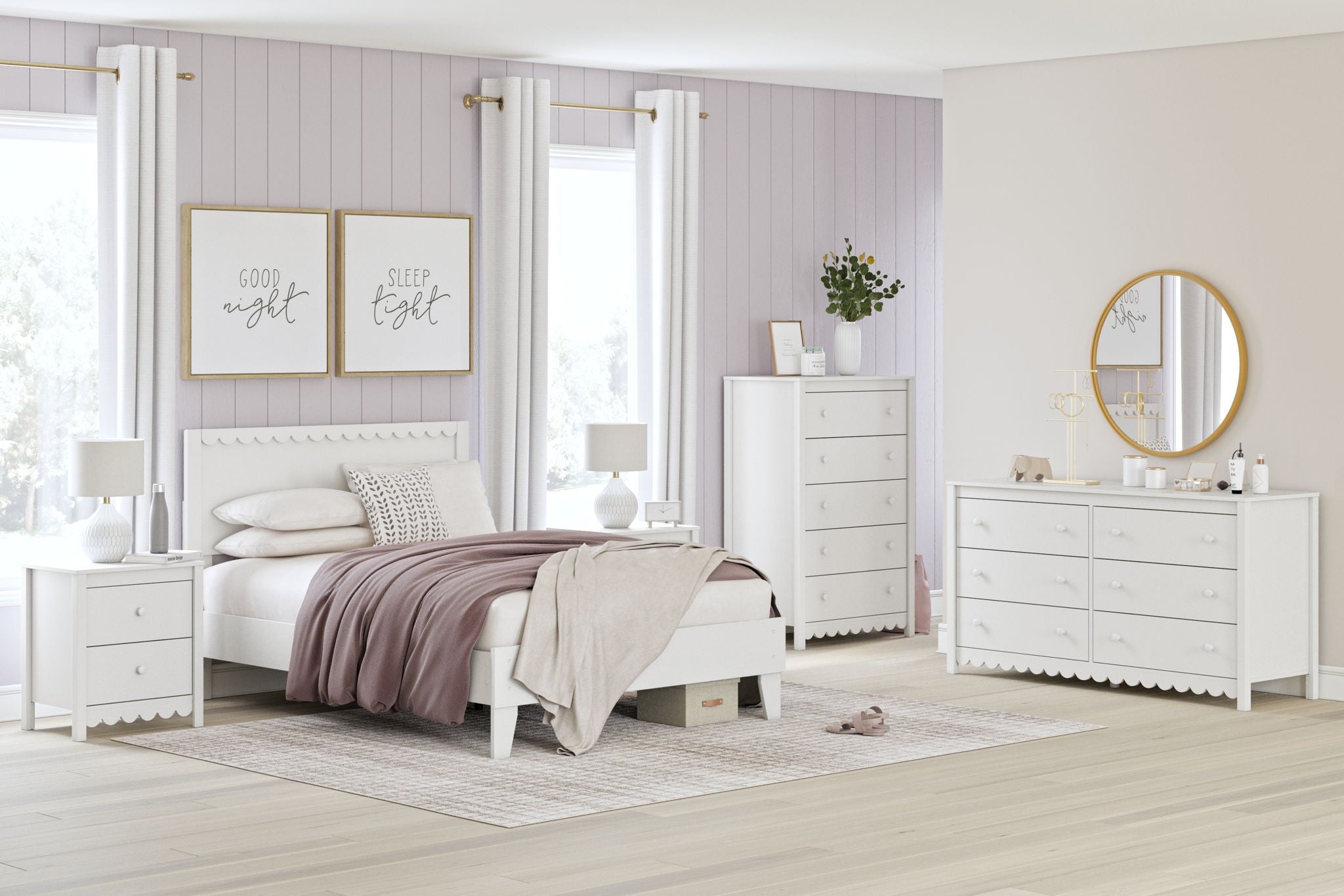 Hallityn - Two Drawer Night Stand - White