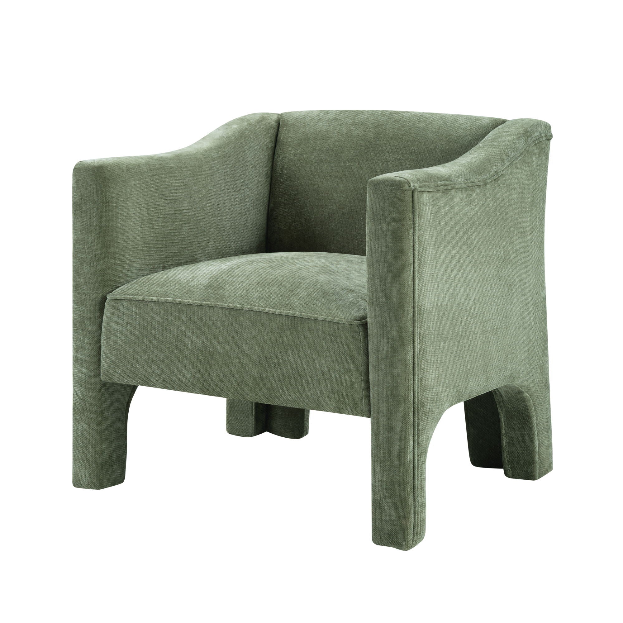Barrel Accent Chair With Enclosed Arms