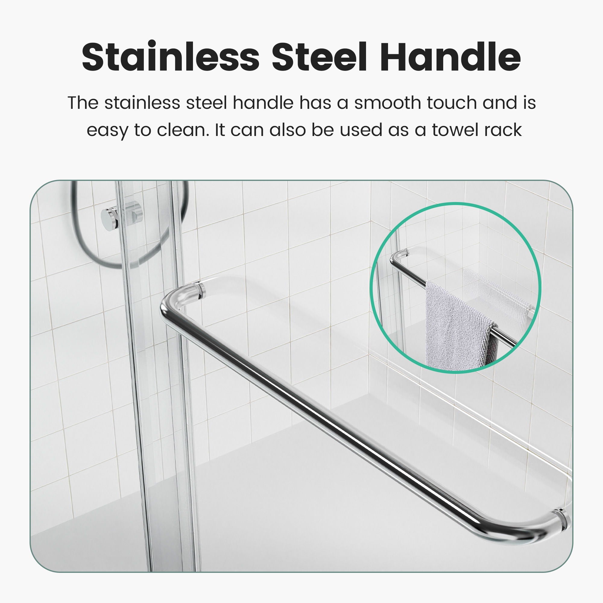 Semi Frameless Double Sliding Shower Door With Tempered Glass