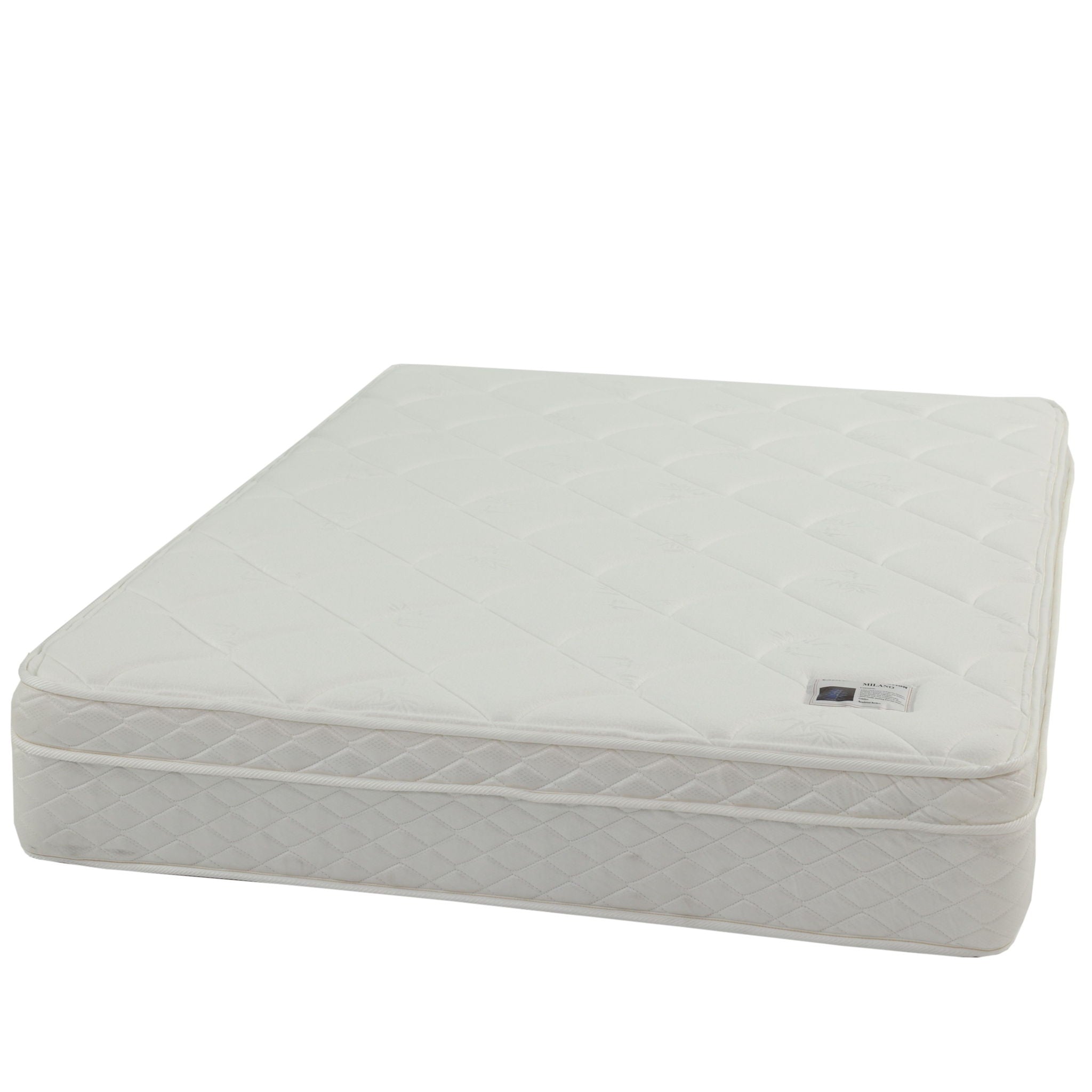 9" Size Bed Mattress With Bonnell Coil Inner Spring And 2.5" Euro Top Foam + Spring Material - White - Full