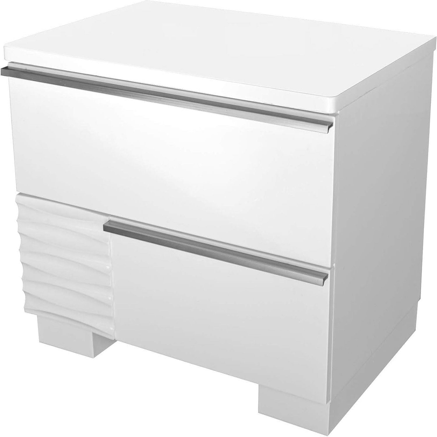 2 Drawer Nightstand, Bedside Table - White