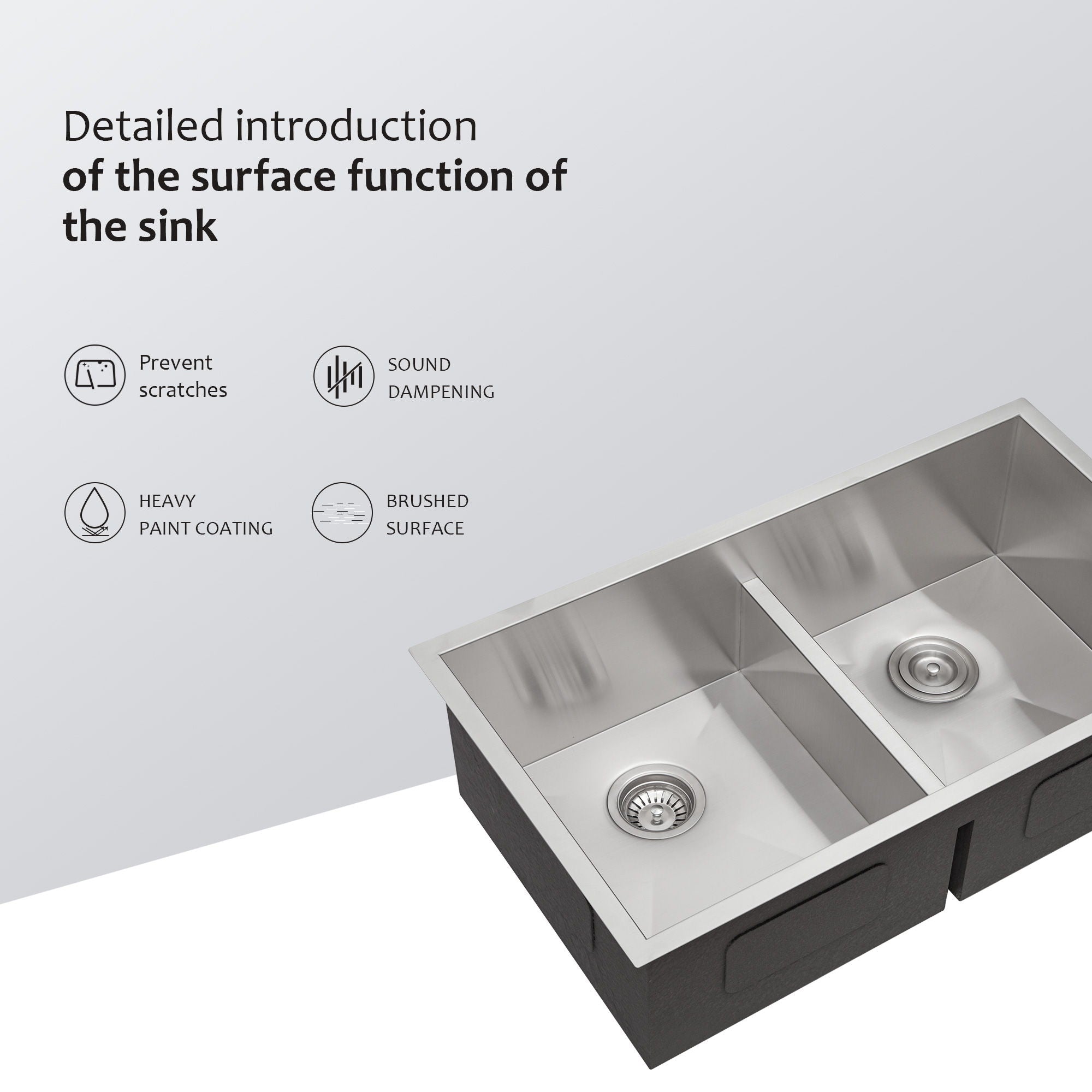 Modern Double Bowl Undermount Sink Design With 10" Deep Basins