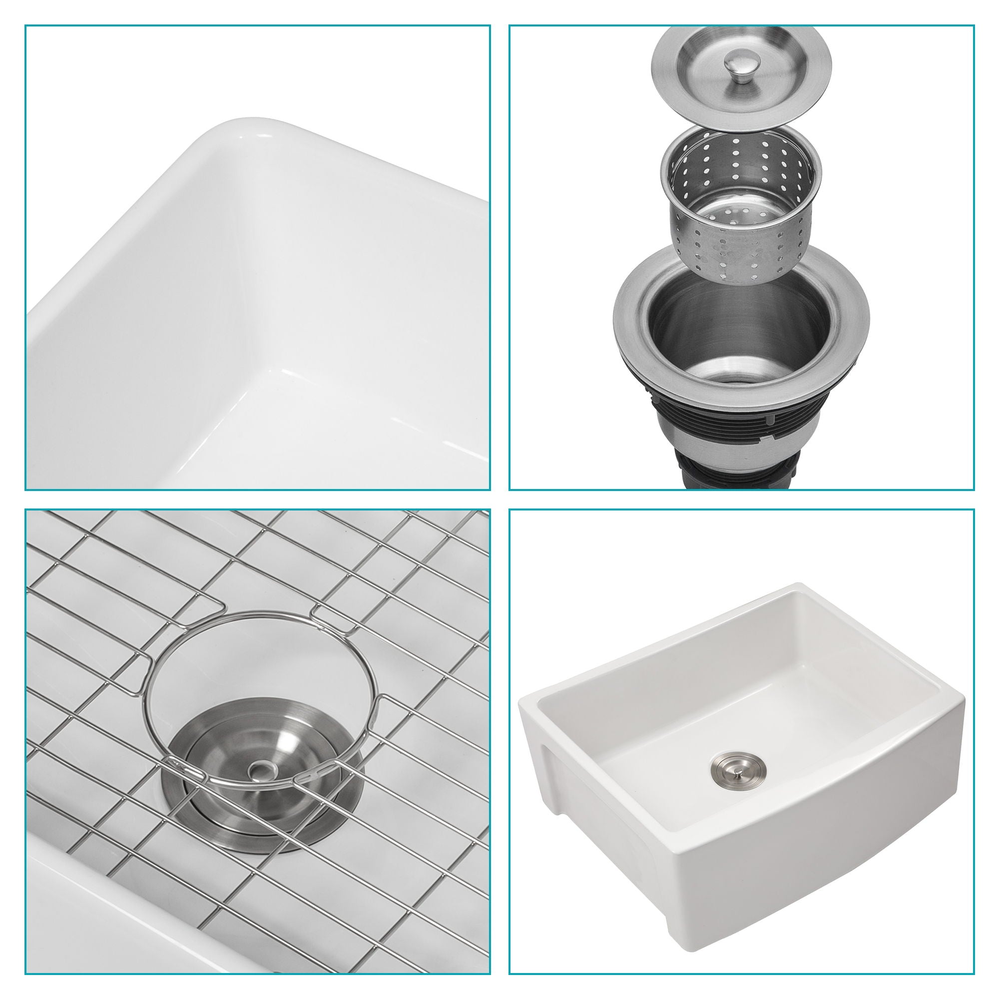 Farmhouse Sink, Apron Front Single Bowl With Arch Edge Design