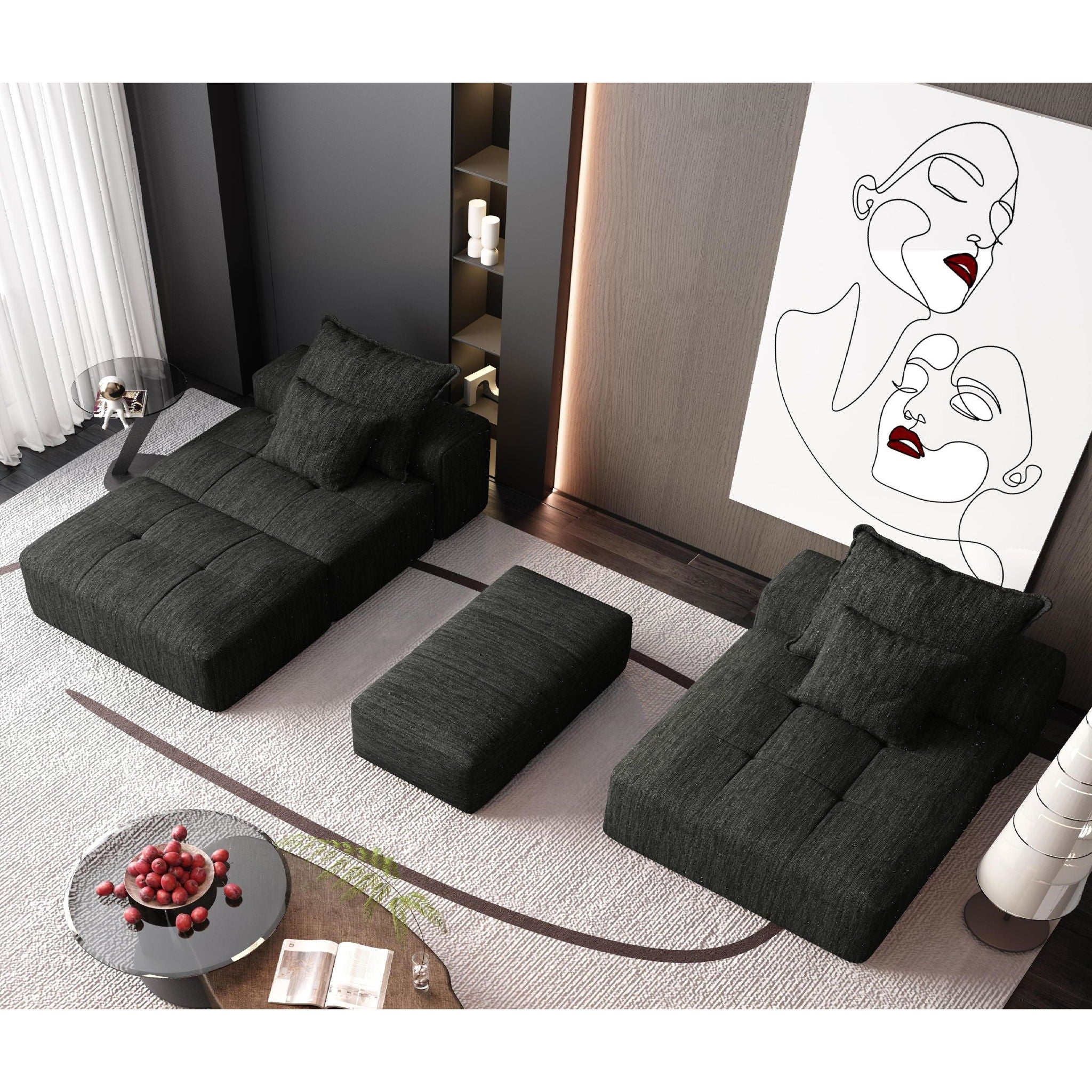 Modern Oversized Diy Combination Modular Sectional Sofa With Pillows