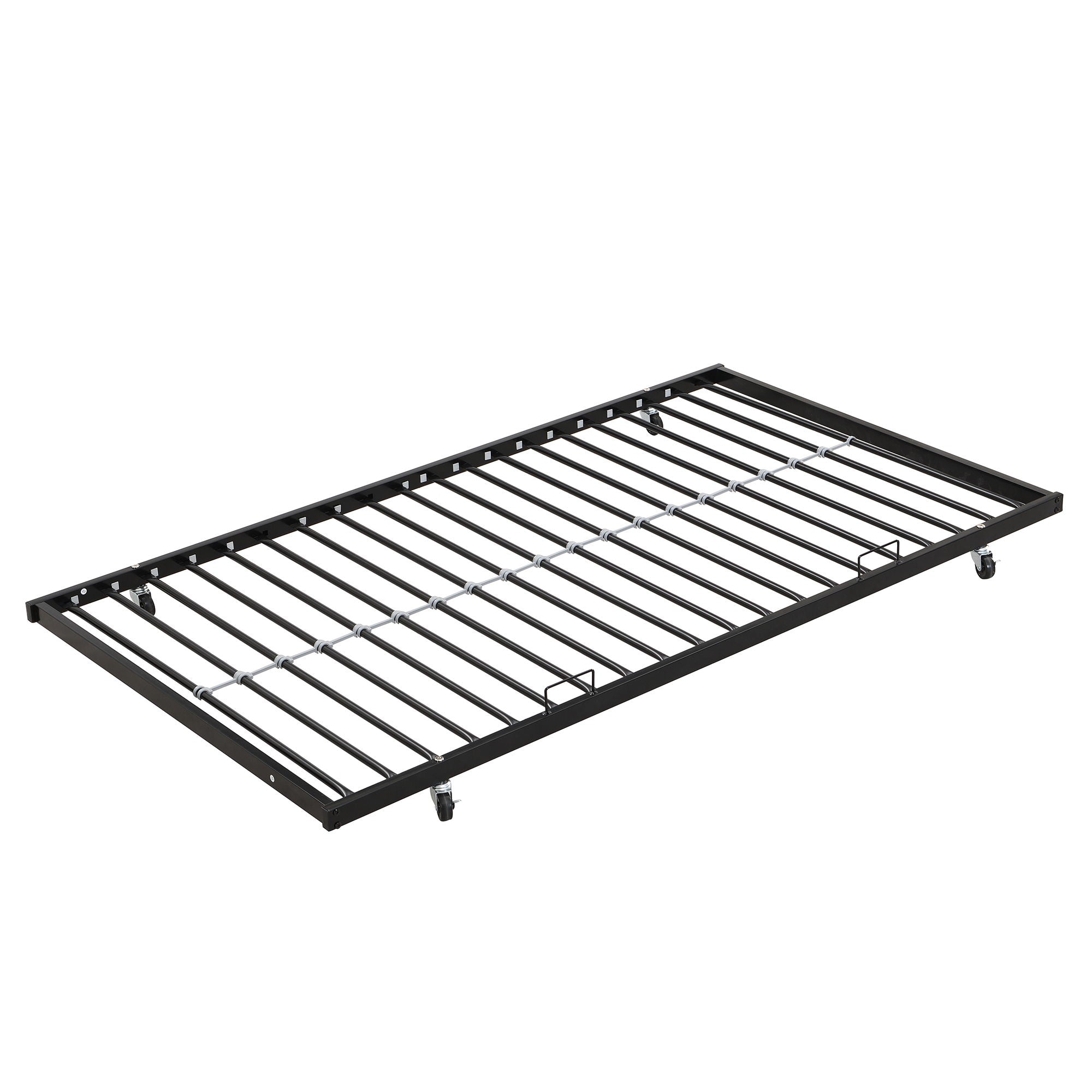 Modern Metal Bunk Bed With Side Ladders And Guardrail