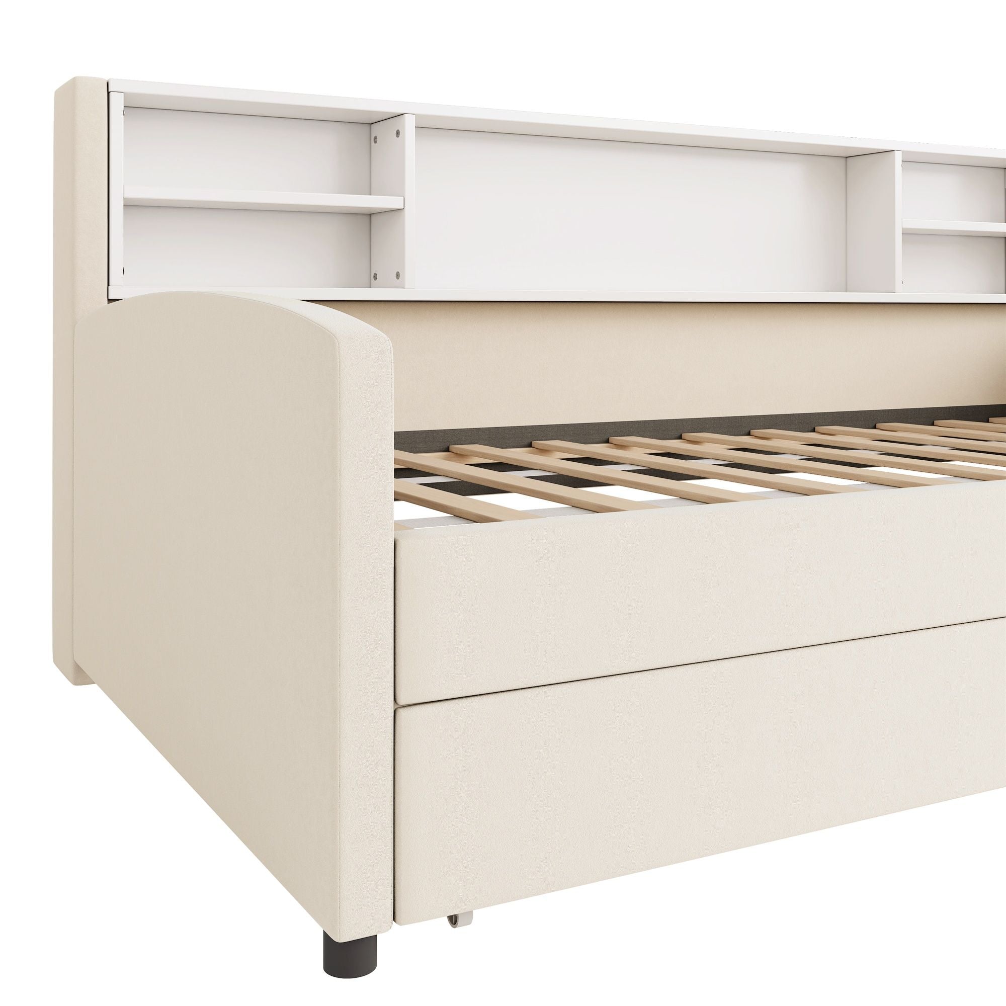 Luxurious Upholstered Platform Bed With Storage Drawers
