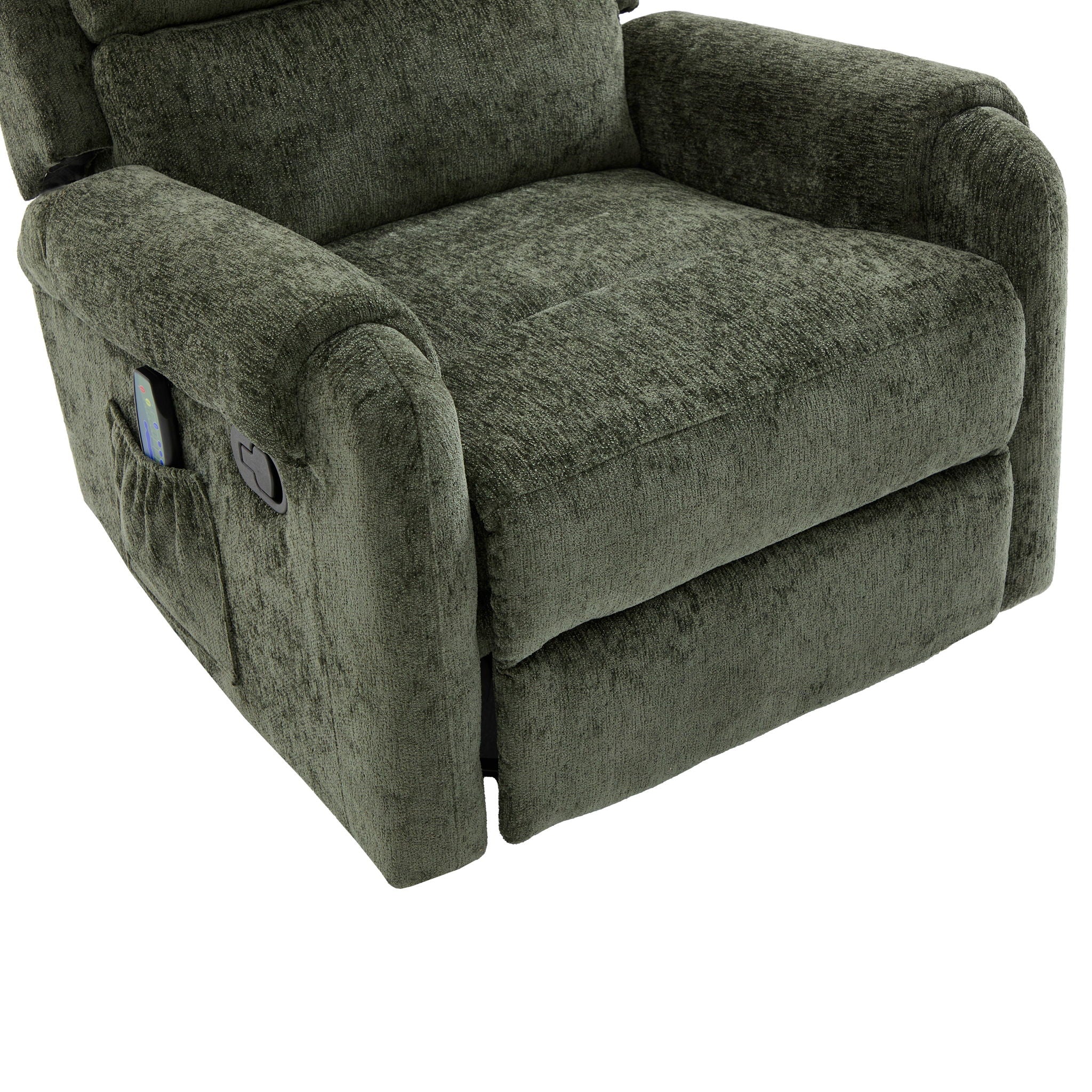 Manual Recliner Massage Chair With Swivel Rocker, 8 Massage Modes, Side Storage Pocket