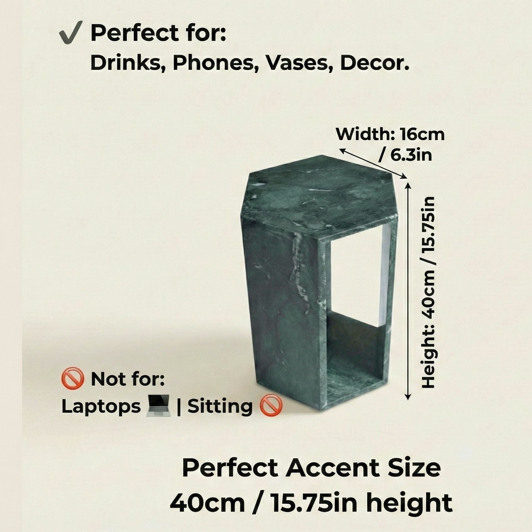 Modern Minimalist Hexagon Side Table