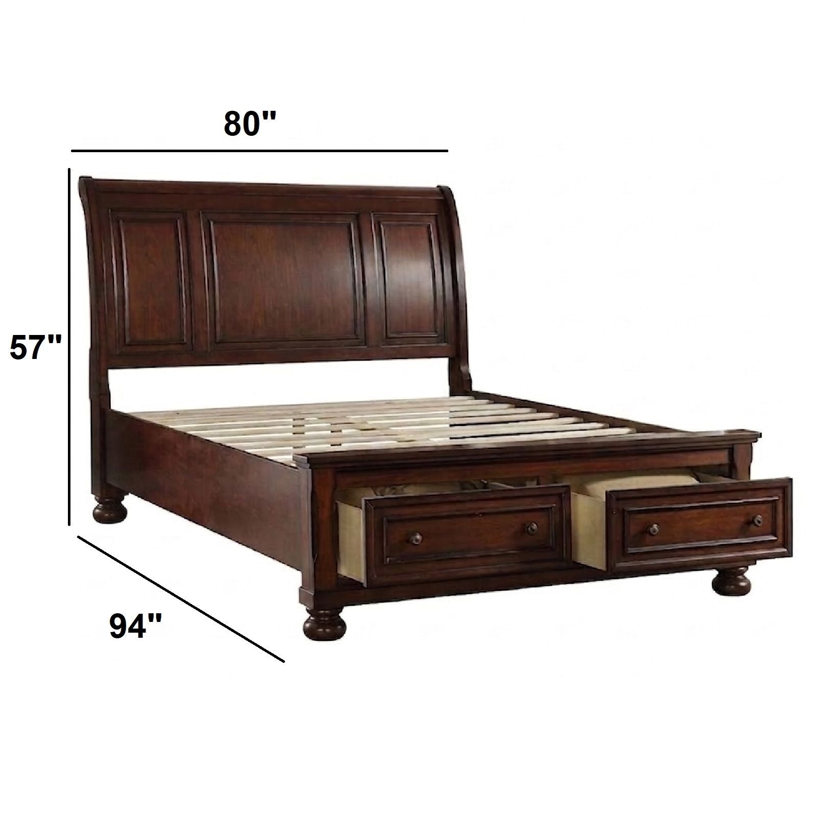 Bed With 2 Panel Headboard And Footboard