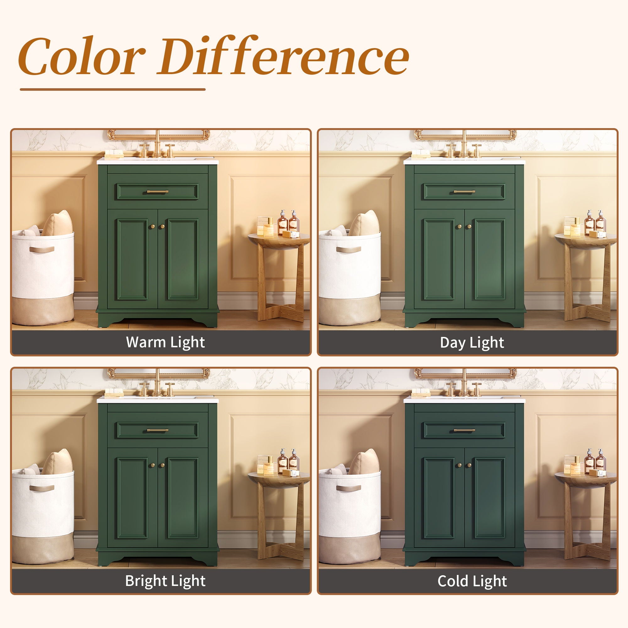 Bathroom Vanity With Integrated Sink, 2 Door Cabinet With Tip Out Drawer, Rectangular Design