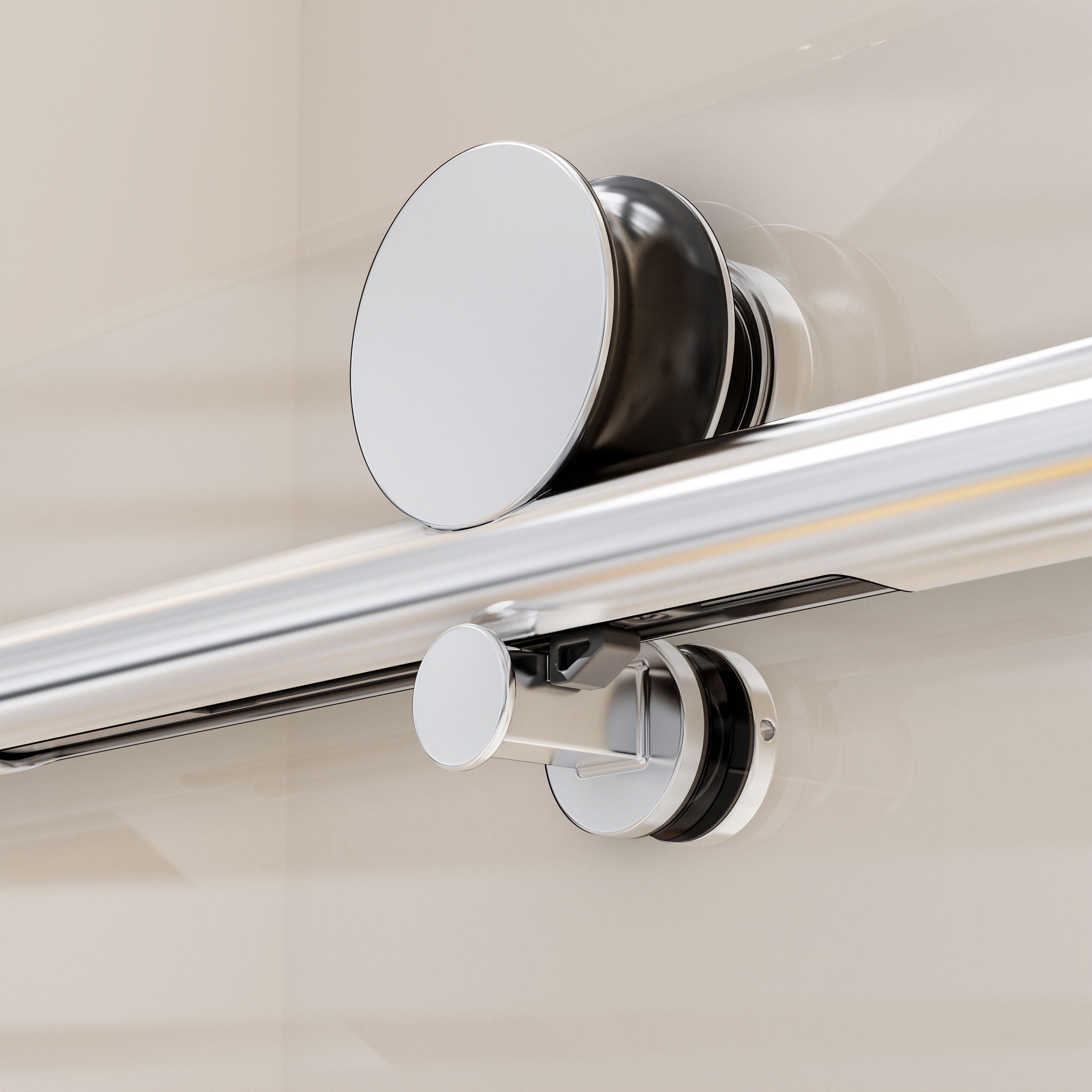 Frameless Single Sliding Soft Close Shower Doors, 5/16" Sgcc Tempered Glass